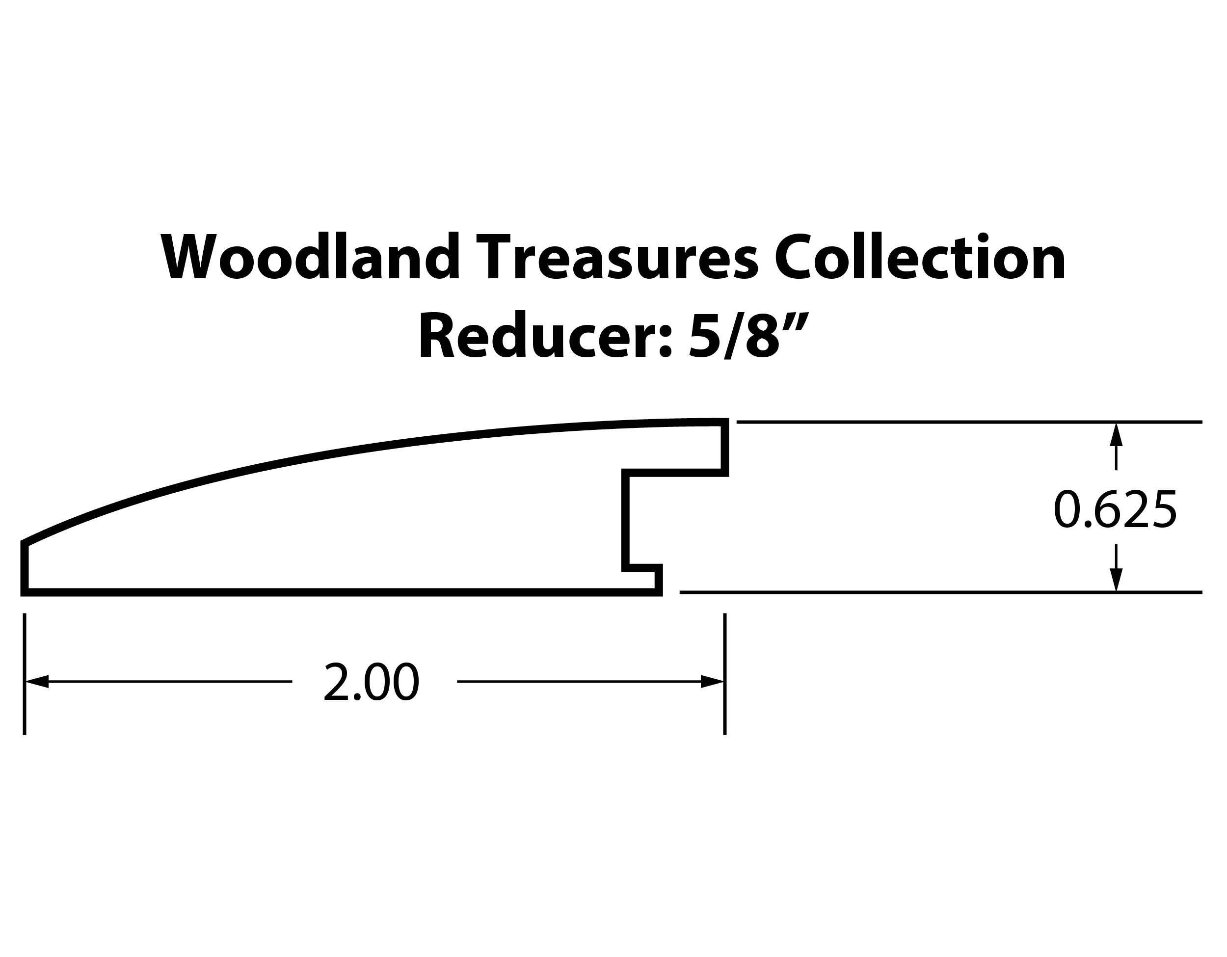 5/8" Flush Reducer Molding: Woodland Treasures Denali White Oak