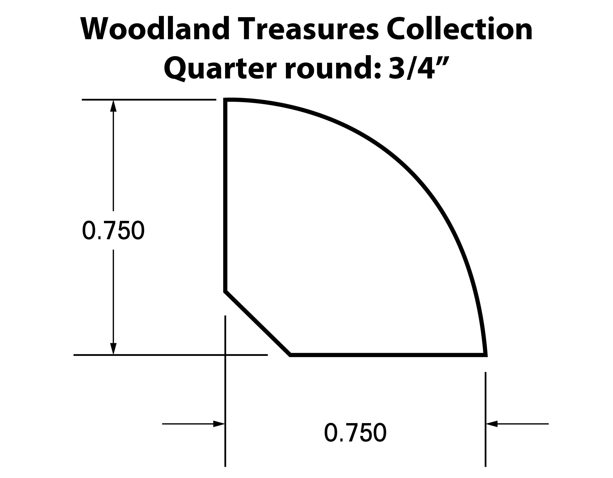 3/4" Quarter Round Molding: Woodland Treasures Denali White Oak