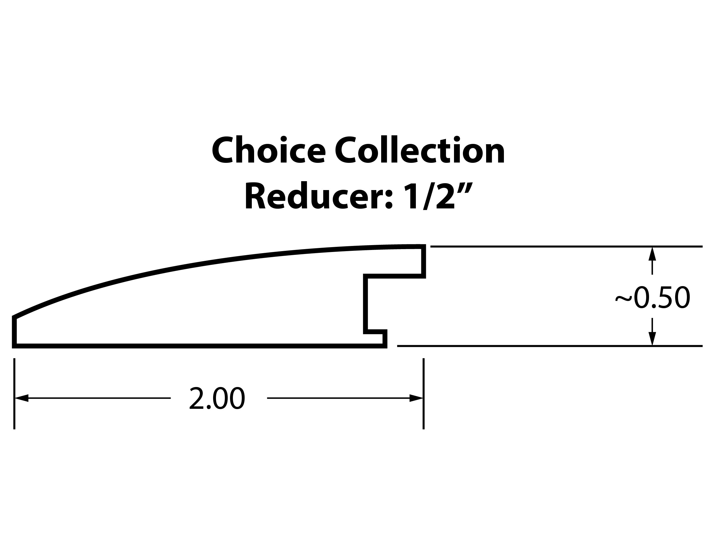 1/2" Flush Reducer Molding (Choice Collection)