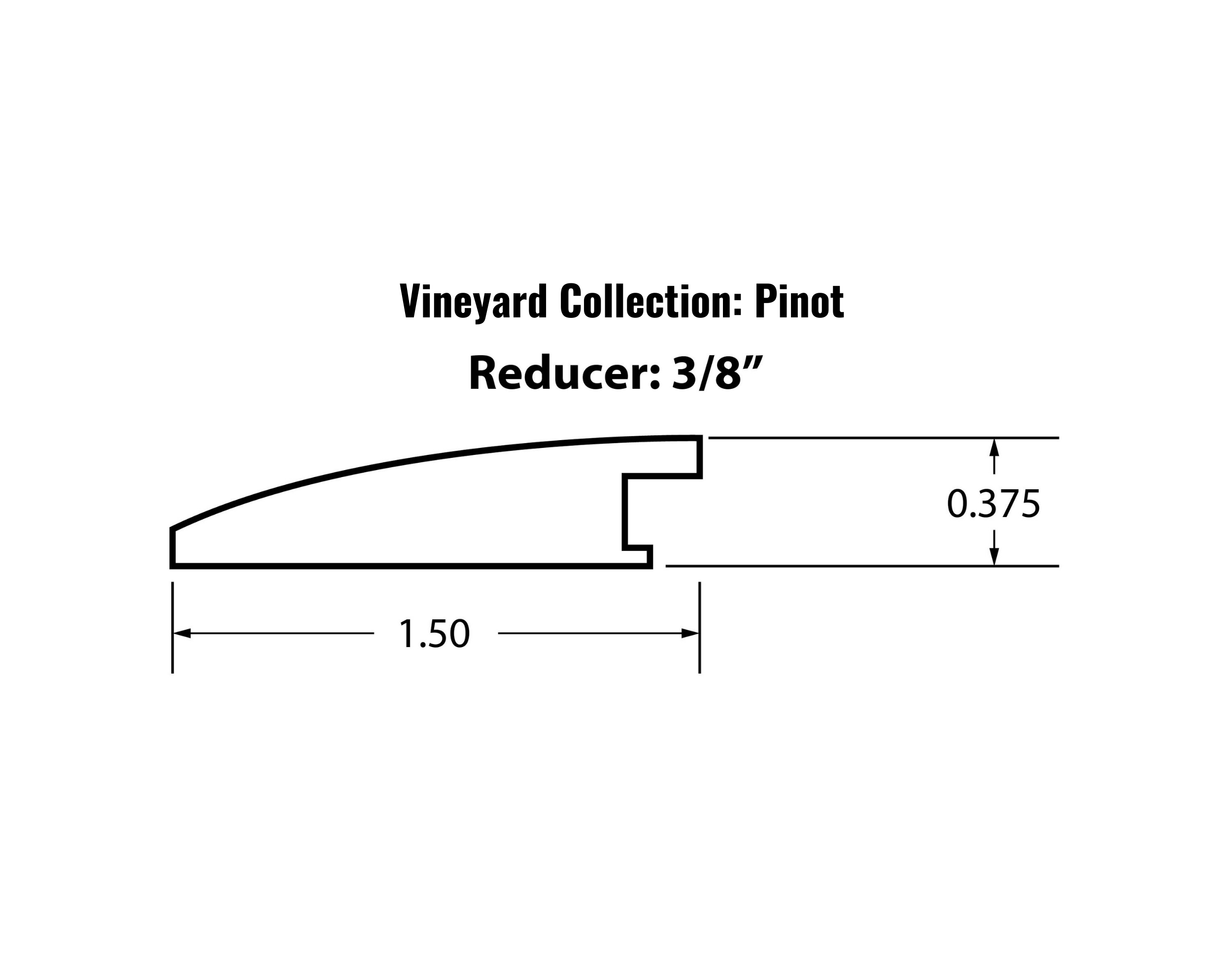 3/8&quot; Flush Reducer Molding (Vineyard Pinot Collection)
