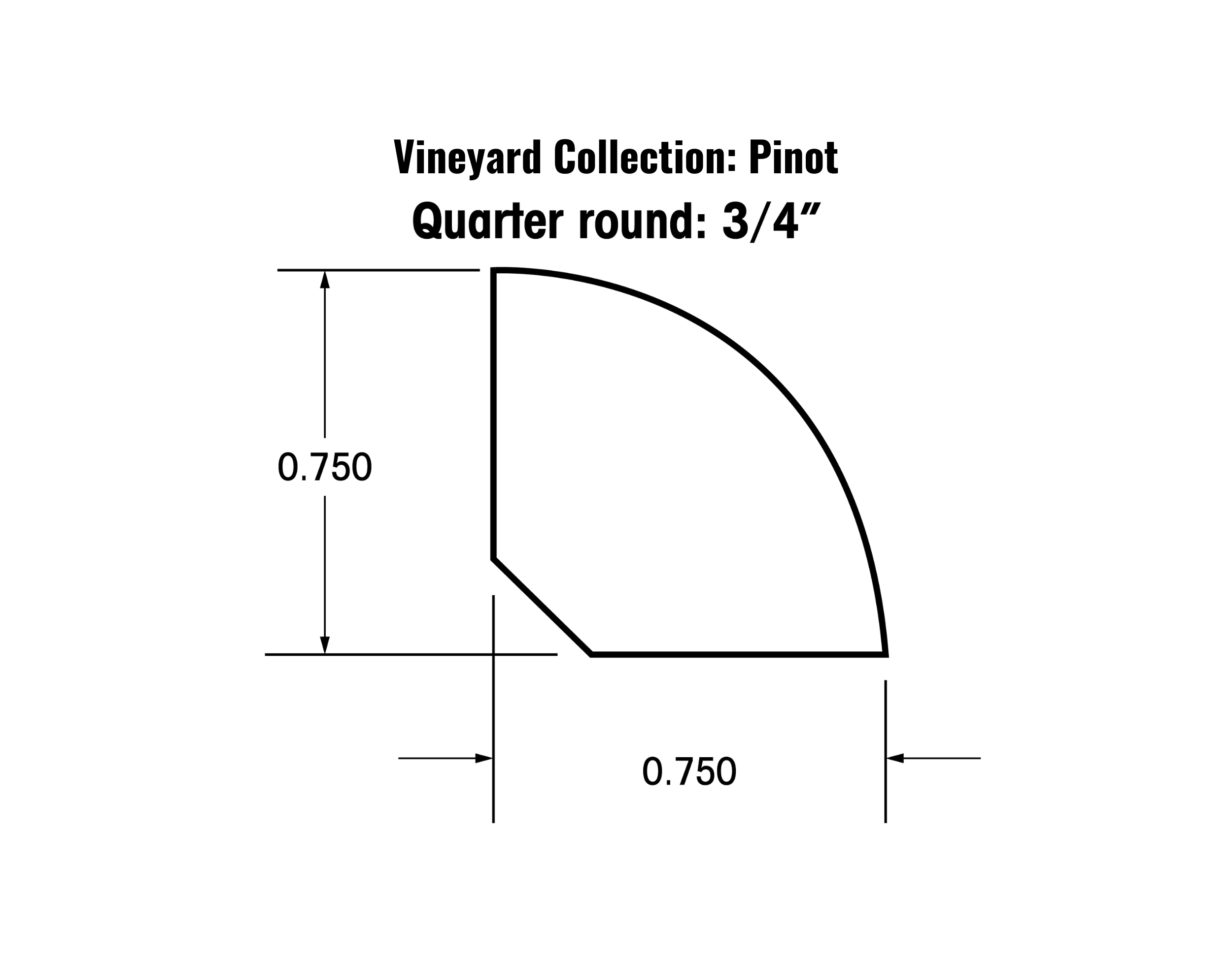 3/4" Quarter Round Molding (Vineyard Pinot Collection)