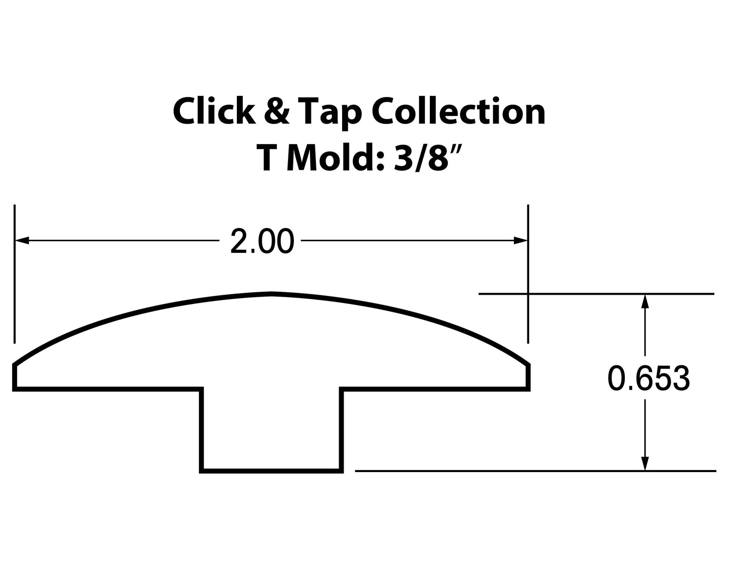 3/8&quot; T-Mold (Click &amp; Lock)