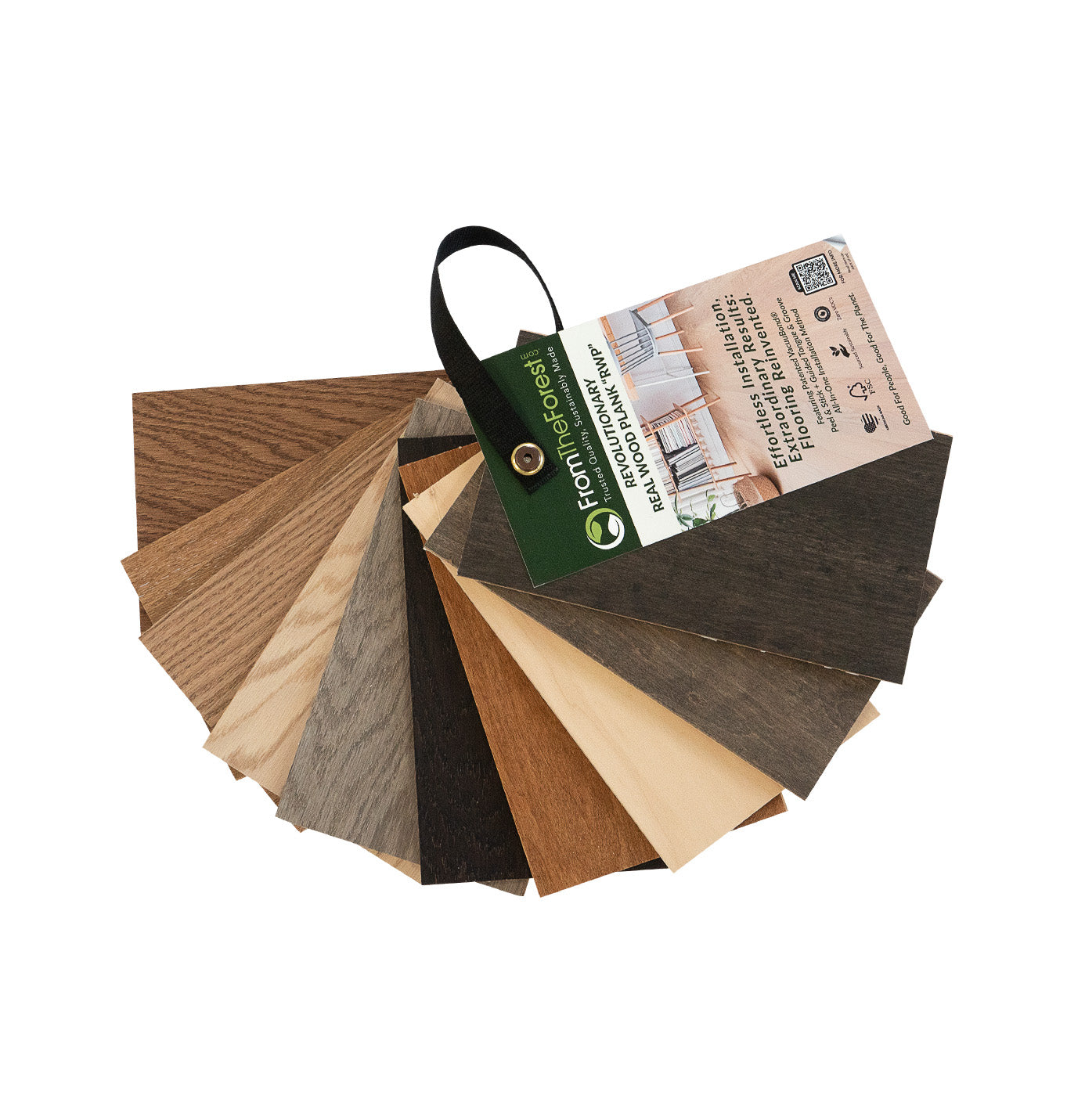 Strap Set: VacuuBond® Easy Install Sustainable Real Wood Planks &quot;RWP&quot; (10 Colors)
