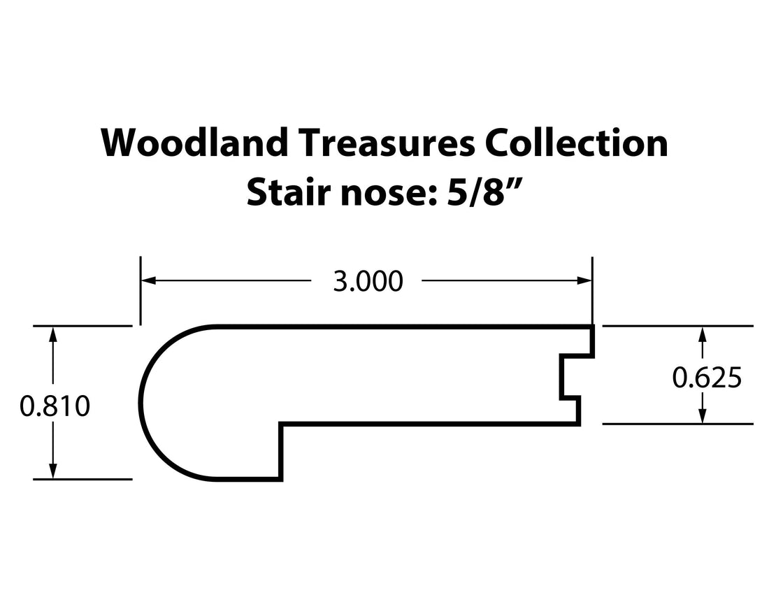 5/8&quot; Flush Stair Nose Molding: Woodland Treasures Denali White Oak