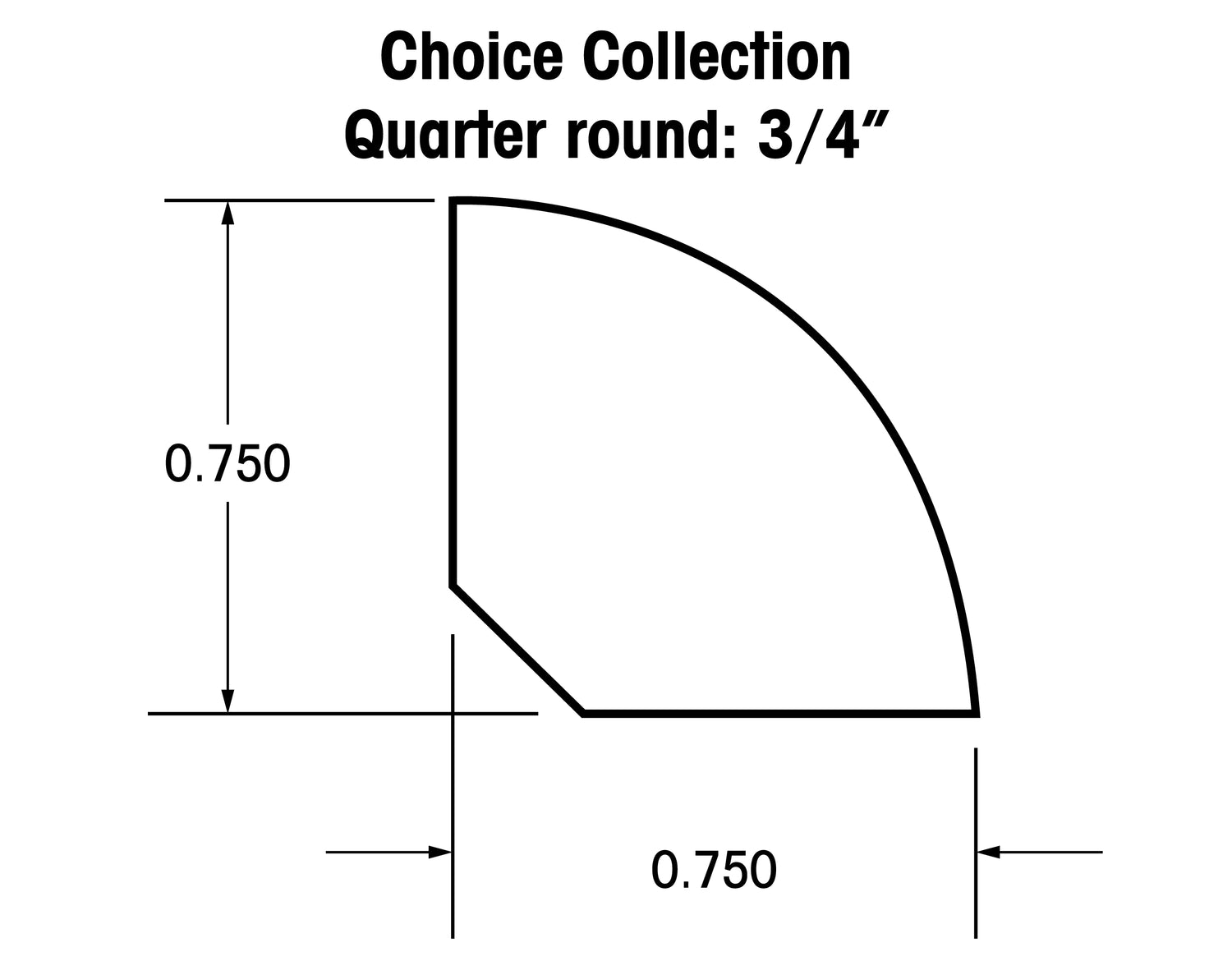 3/4&quot; Quarter Round Molding (Choice Collection)