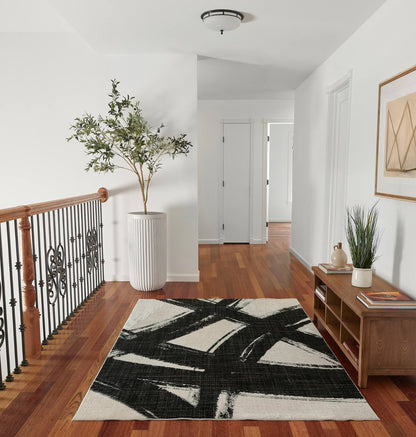 Noho NO-02 Chic Black And White Ivory Rug