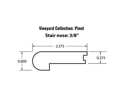 Vineyard Collection: 3/8&quot; Flush Stair Nose Molding