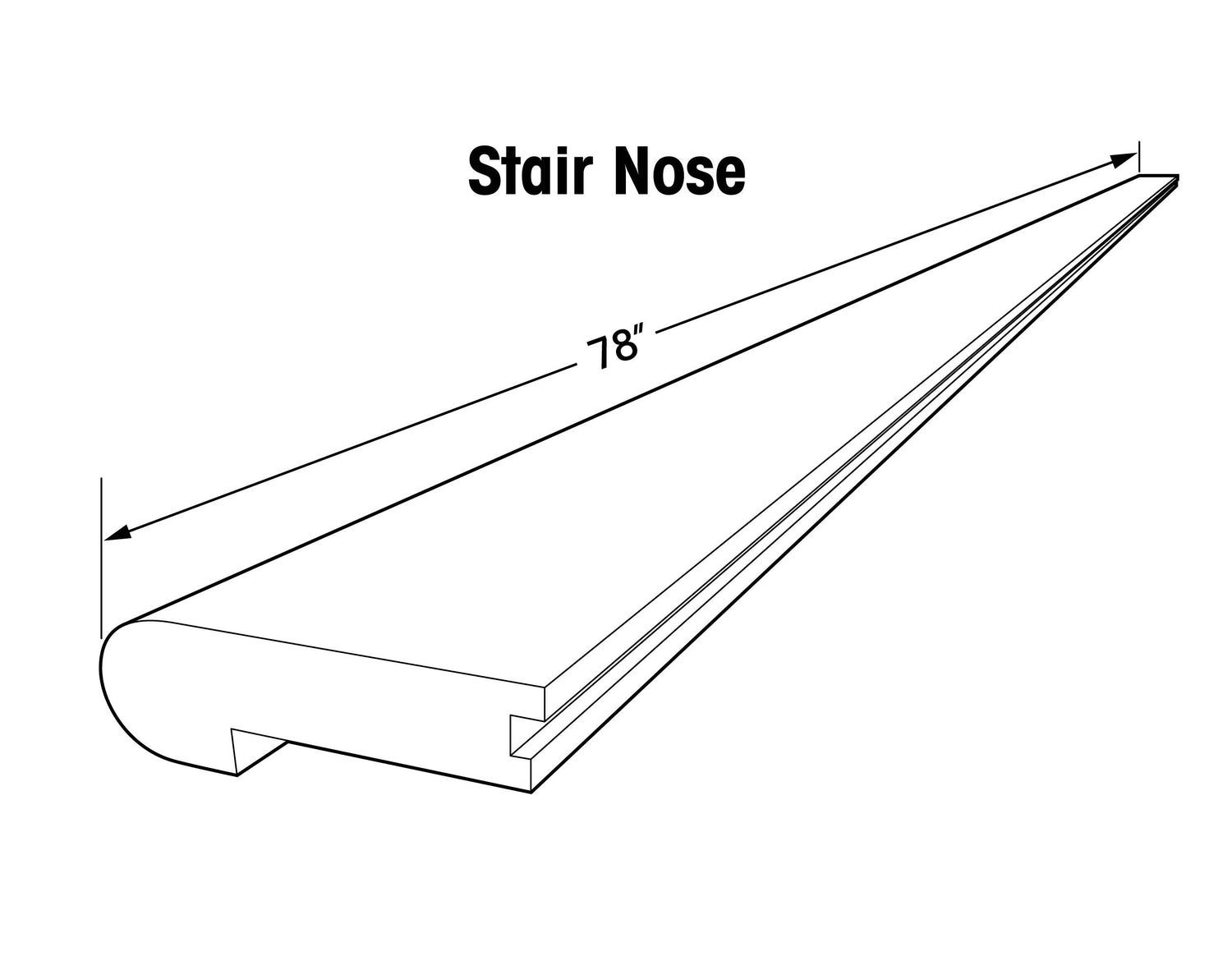 5/8&quot; Flush Stair Nose Molding: Woodland Treasures