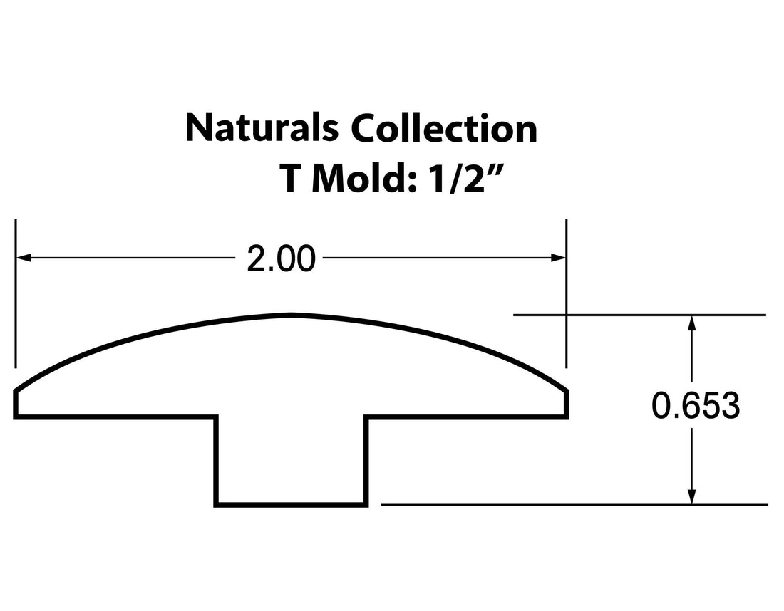 1/2&quot; T-Mold Molding: Naturals Collection