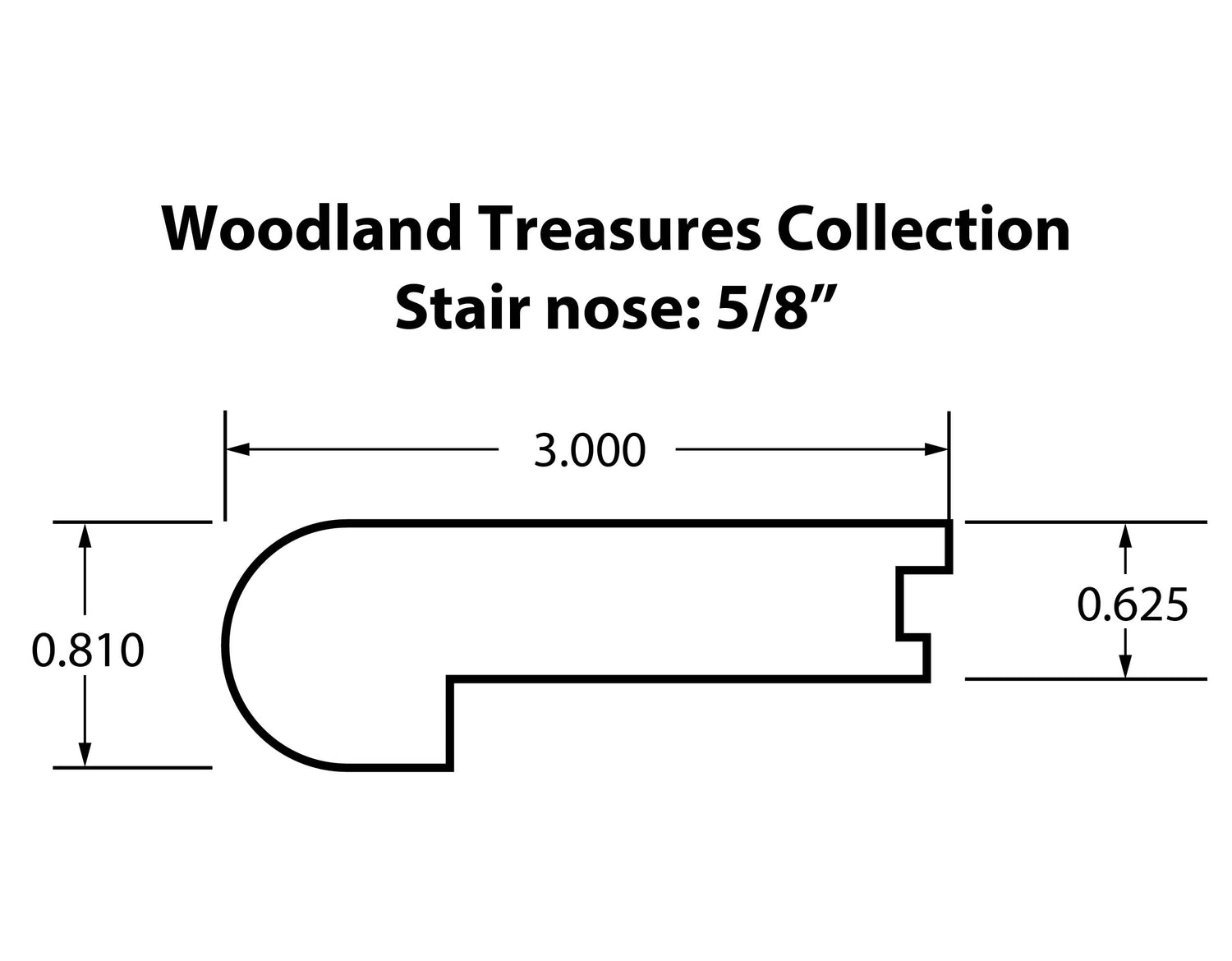 5/8&quot; Flush Stair Nose Molding: Woodland Treasures