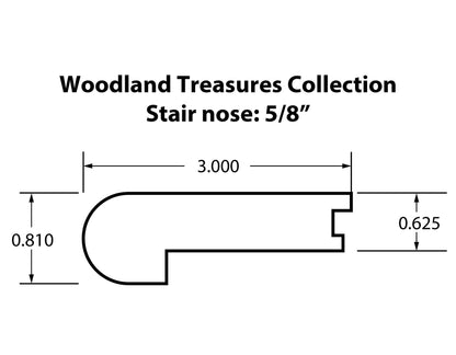 5/8&quot; Flush Stair Nose Molding (Woodland Treasures)